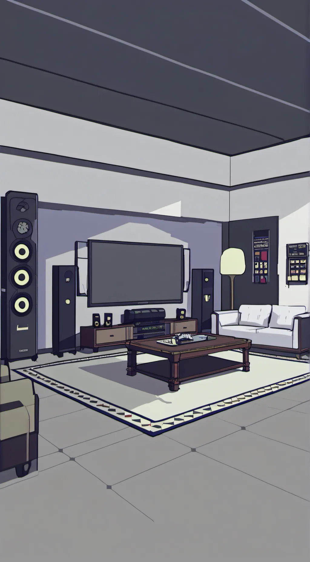 ai character: reaction room background