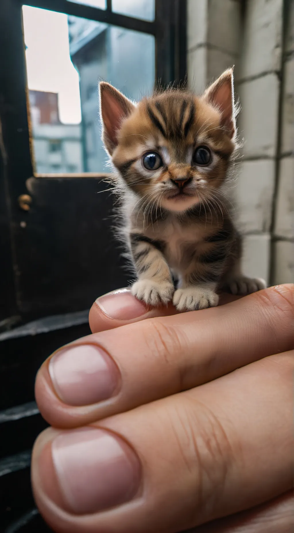 ai character: Teeny Tiny kitten background