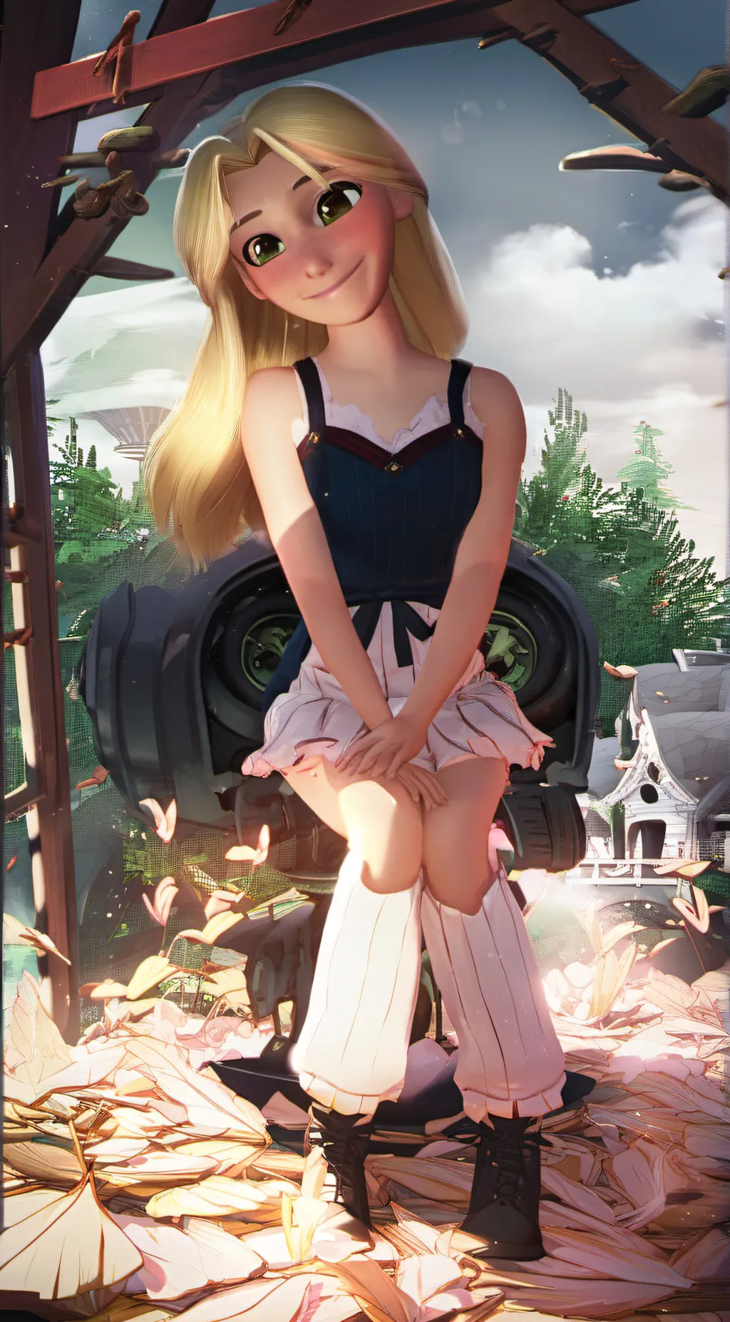 ai character: Why does she look- background