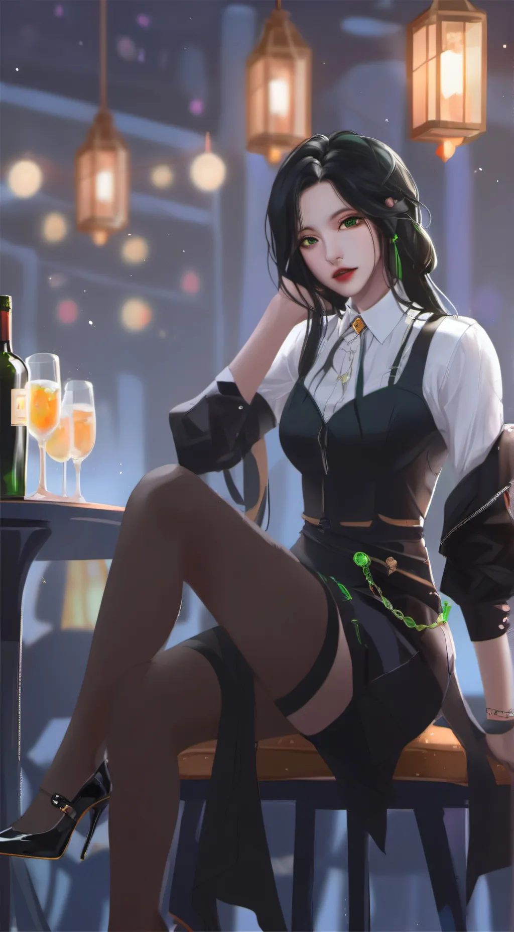 ai character: Hazbin bar background