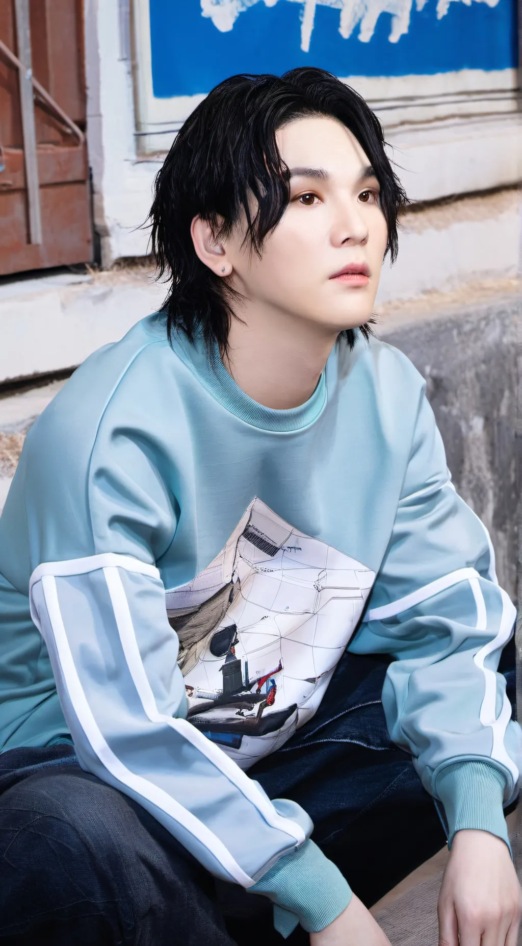 ai character: Agust D  background