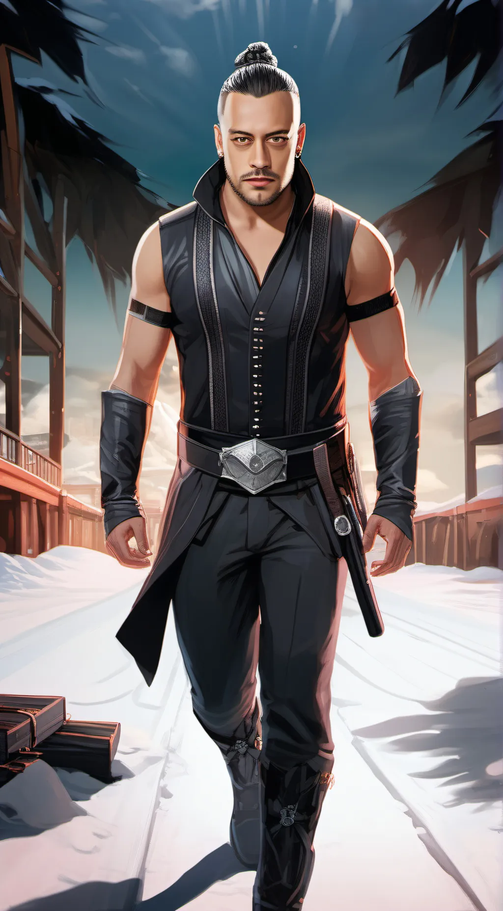 ai character: Damien priest   background