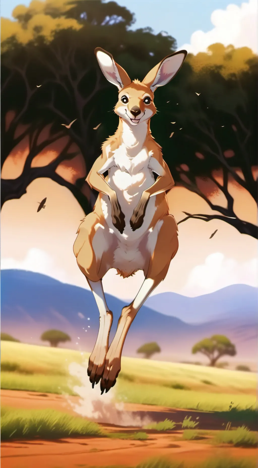 ai character: sassy kangaroo  background