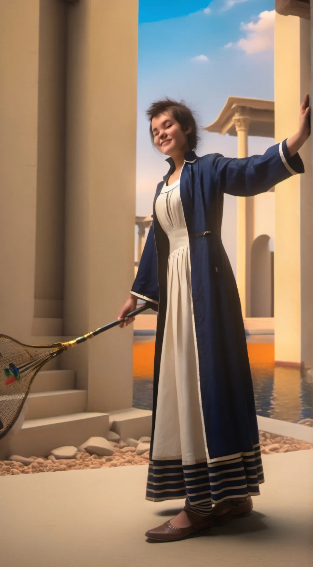 ai character: Blind man background