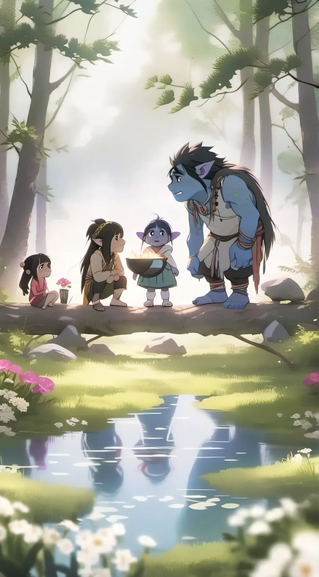 ai character: lilly trolls fam background