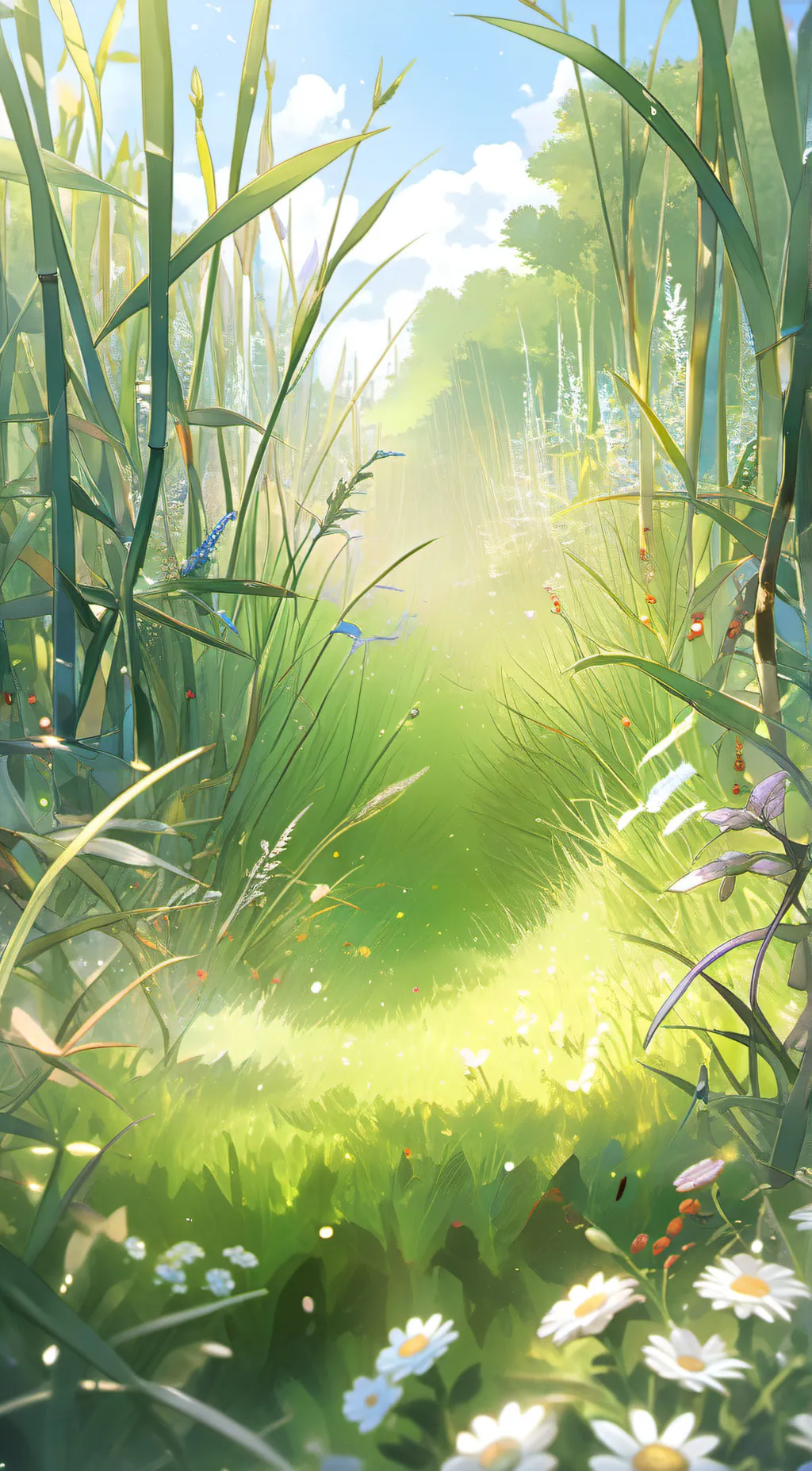 ai character: Grass background