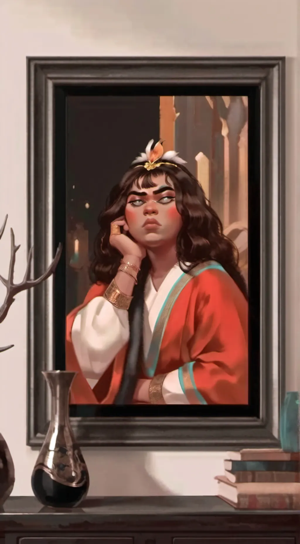 ai character: Painting Lady background