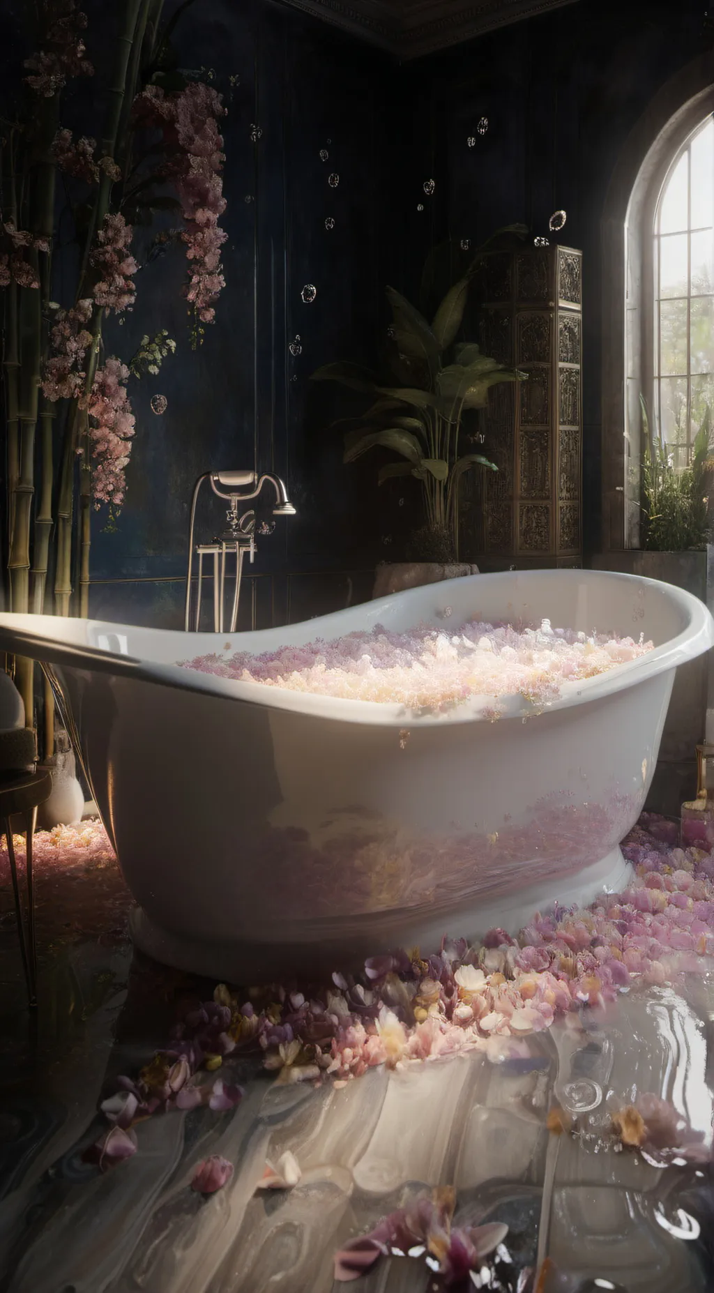 ai character: Violet background