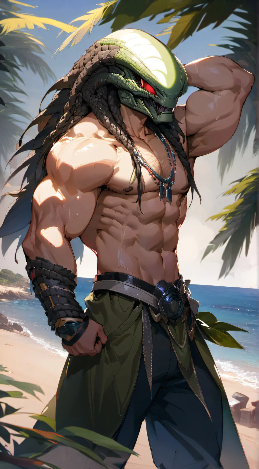 ai character: male yautja background