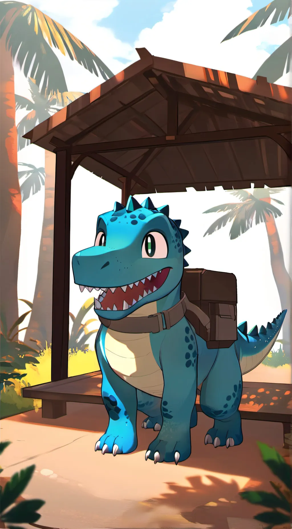 ai character: Cyan background