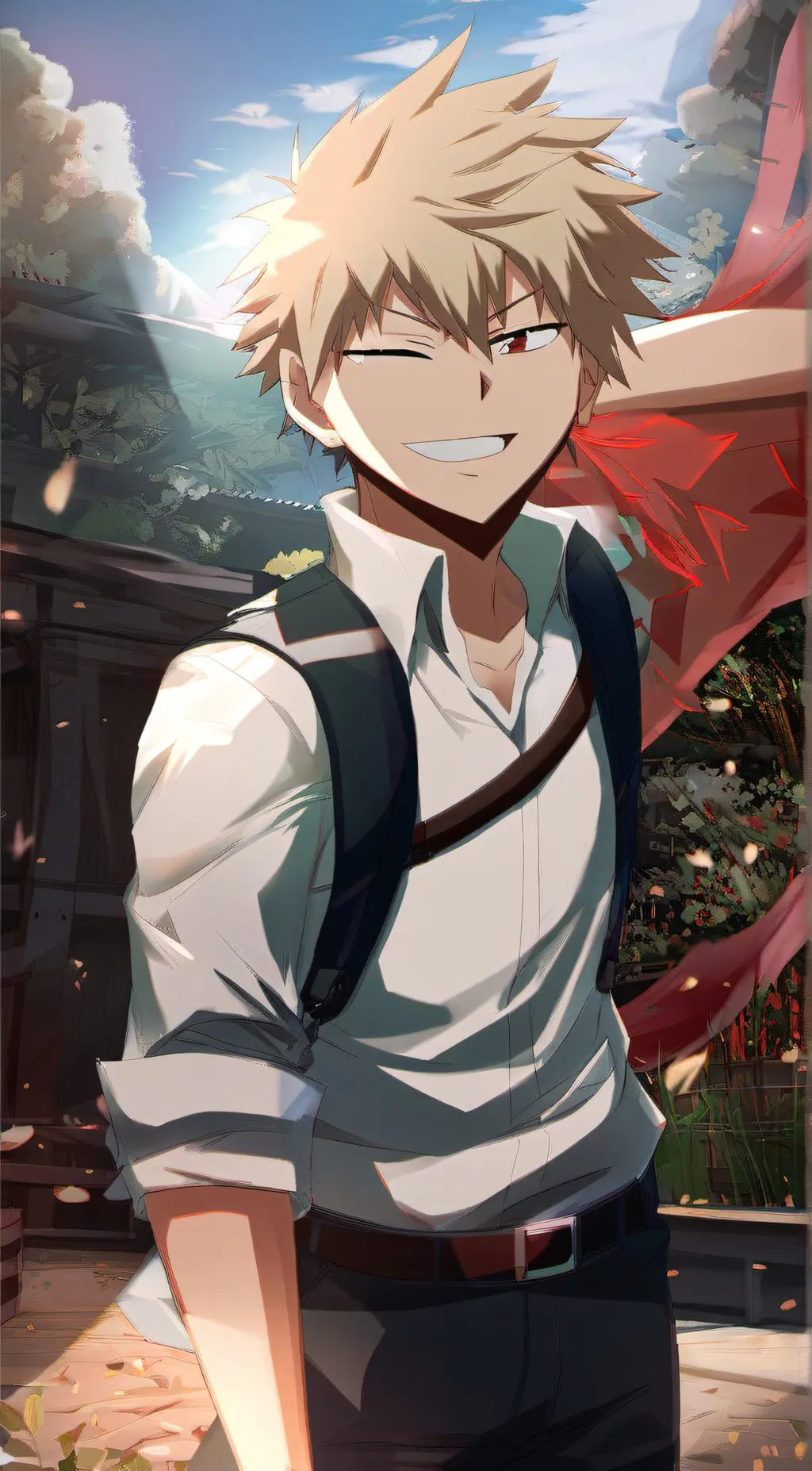 ai character: bakugo  background