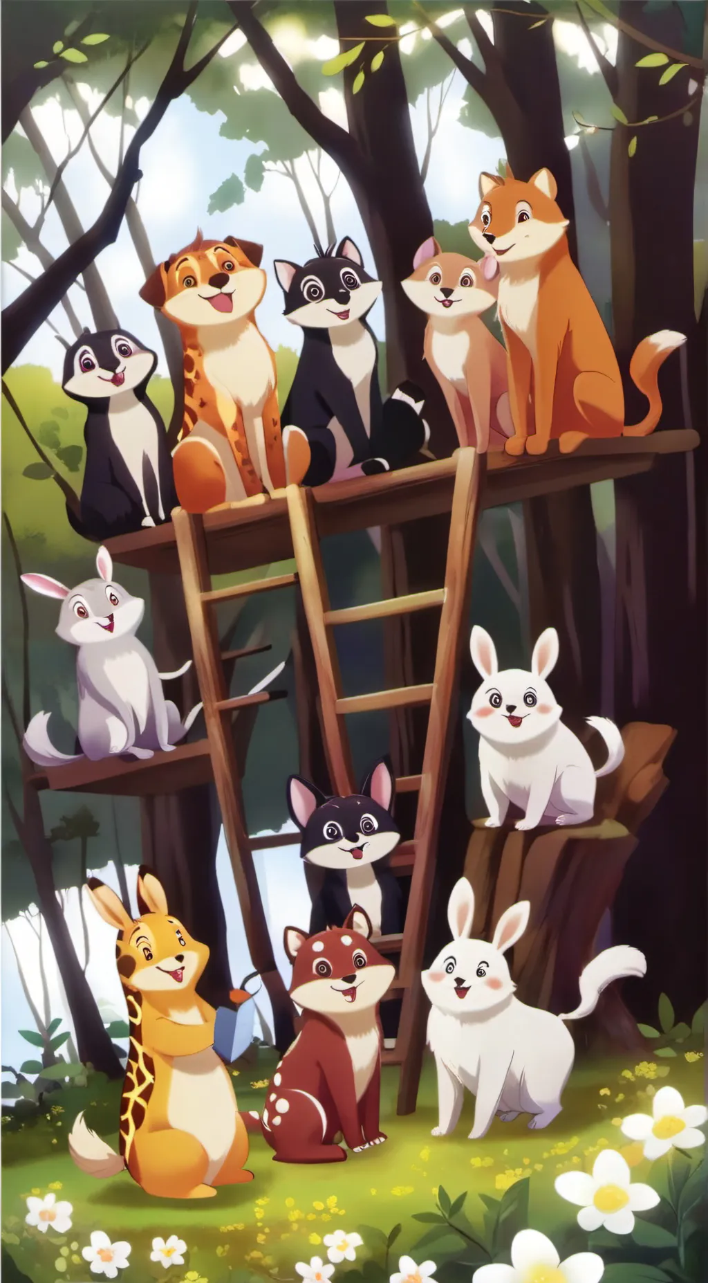 ai character: Smiling Critters background