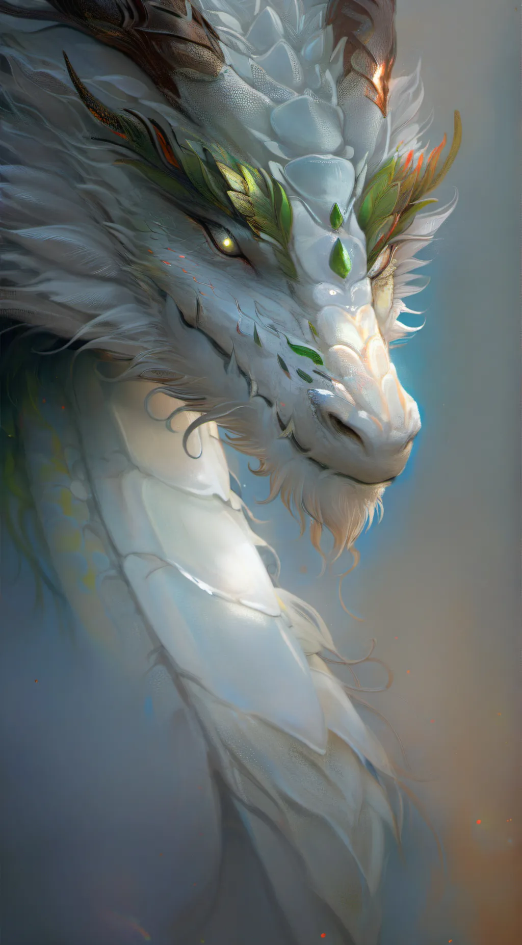ai character: Winter dragon background