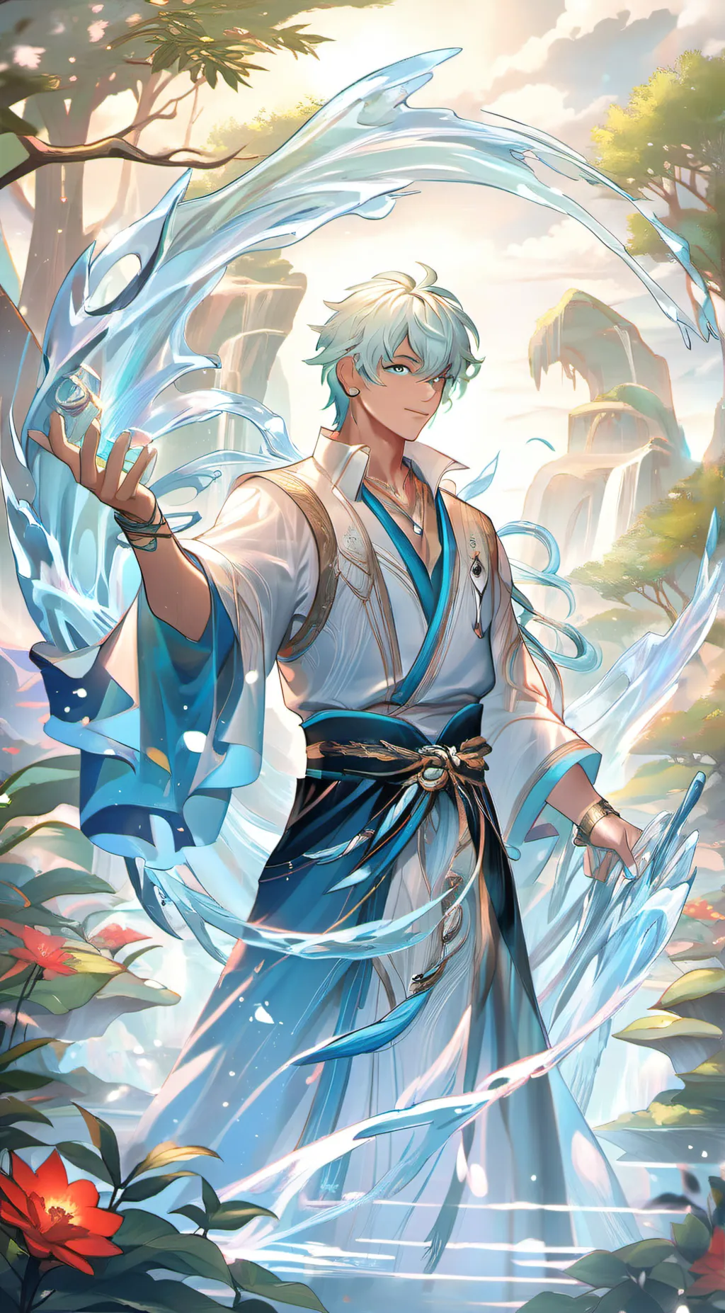 ai character: 💦 Elemental Aqua background