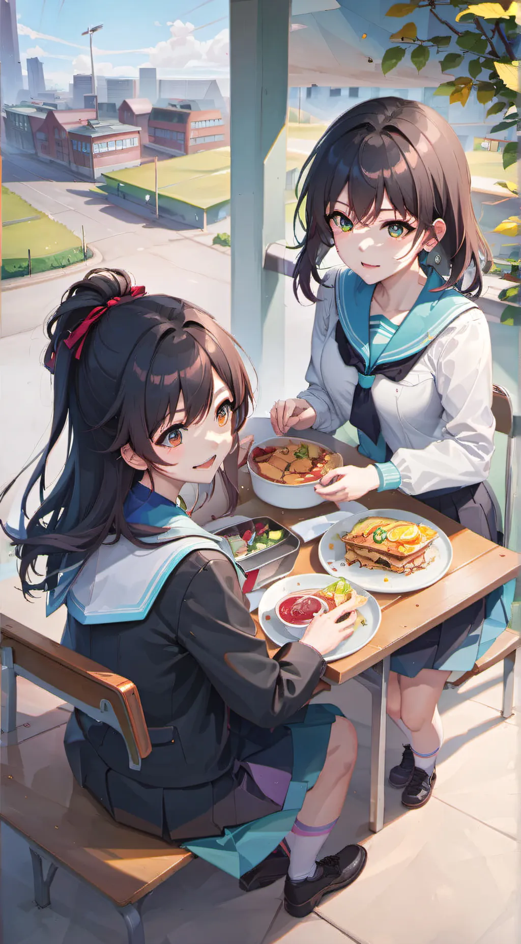 ai character: the girl table background