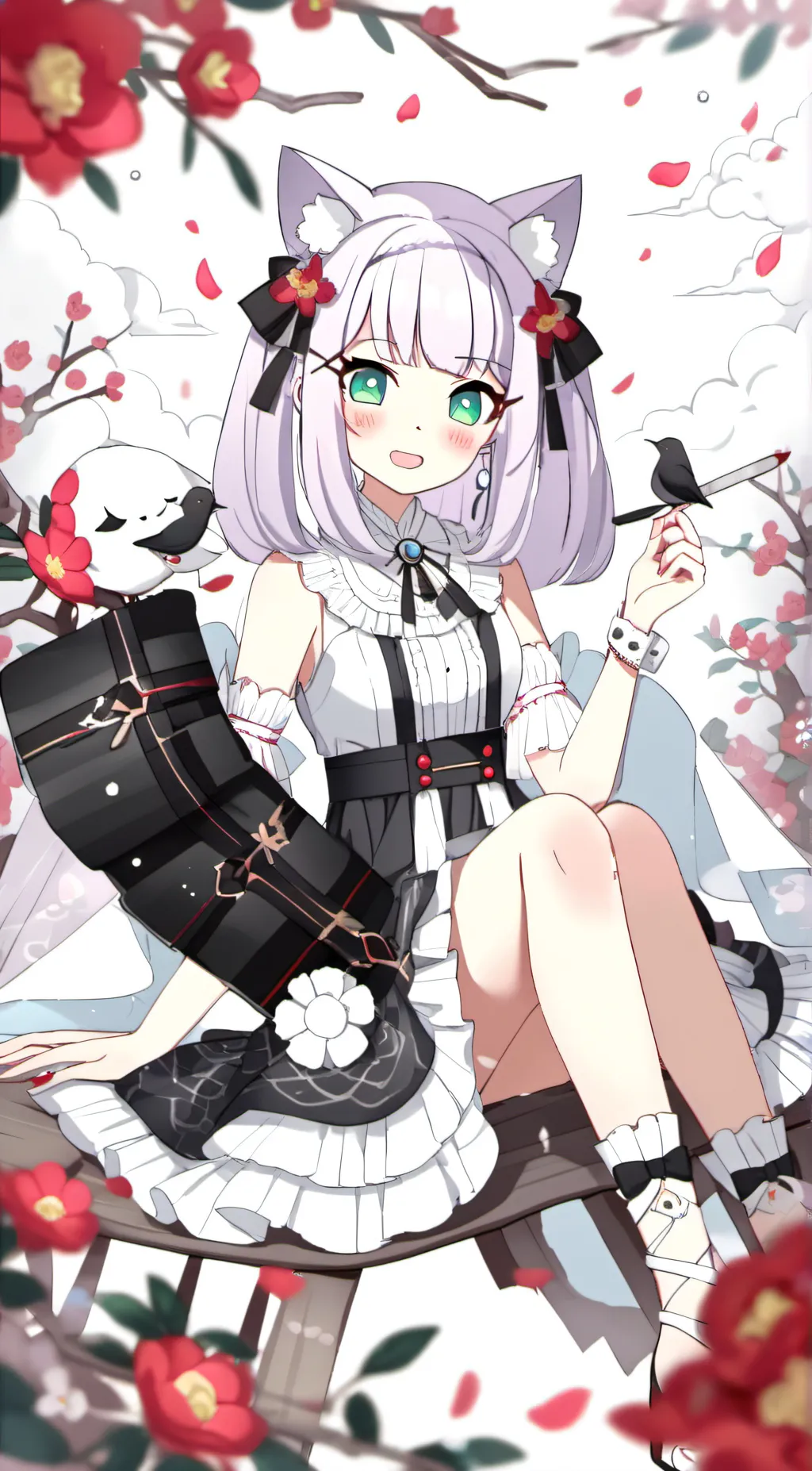 ai character: cat girl AI background