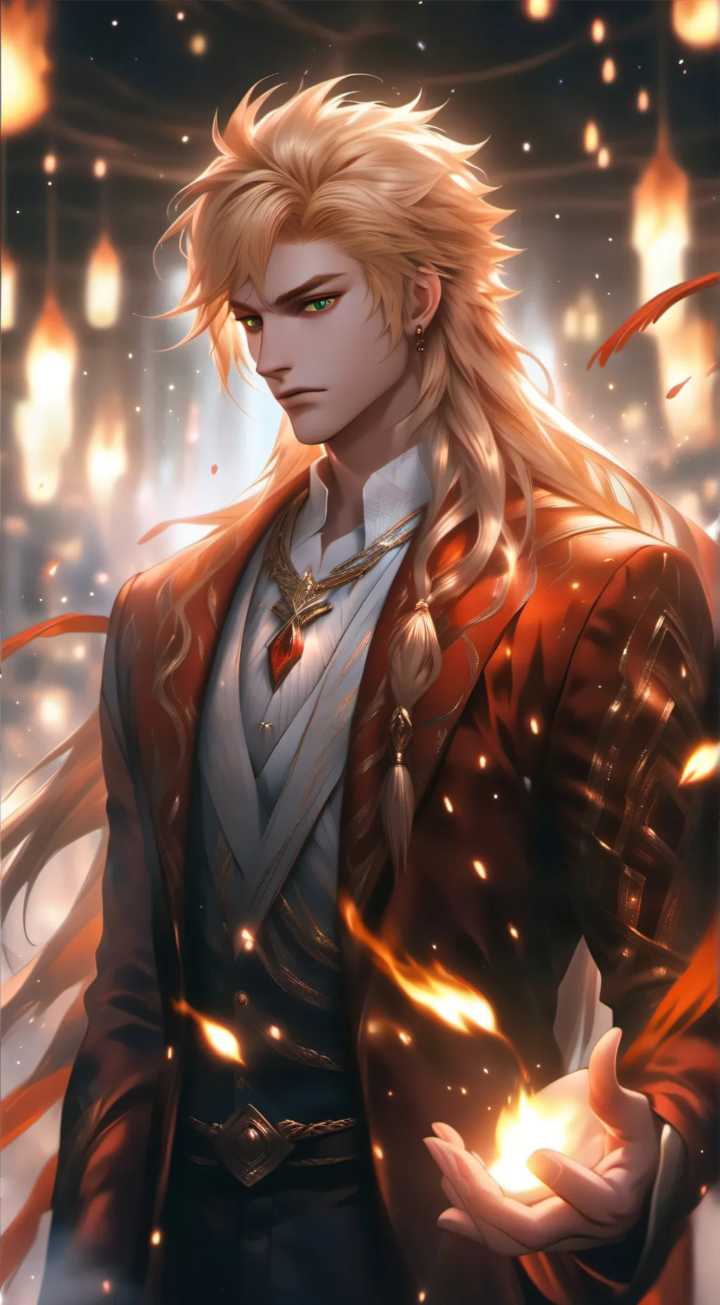 ai character: 🔥 Elemental Flame background
