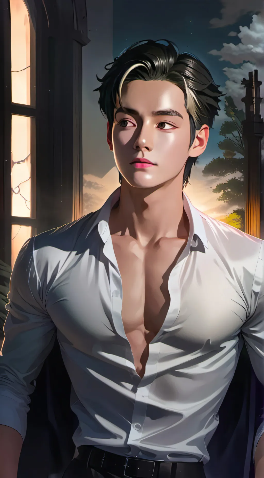 ai character: wind background