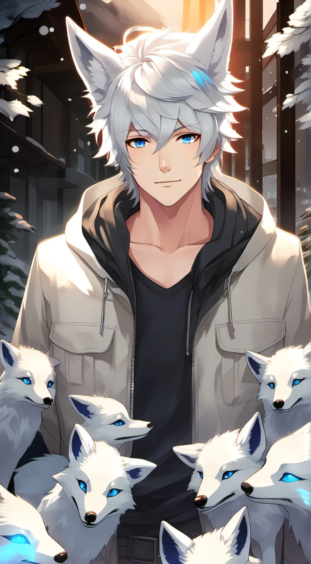 ai character: Tray background