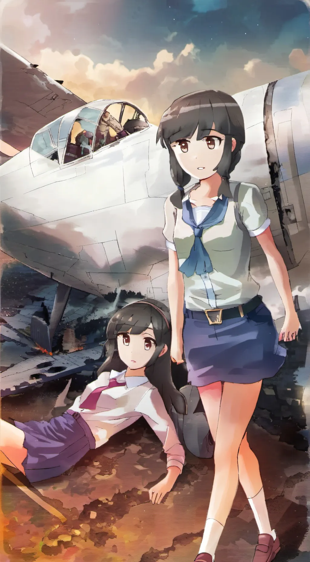 ai character: Plane crash background