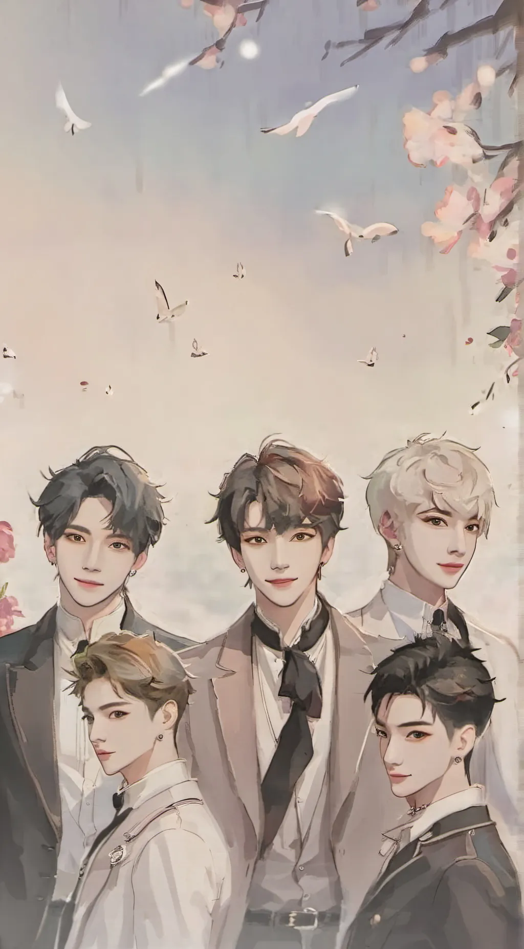 ai character: 5 boys background