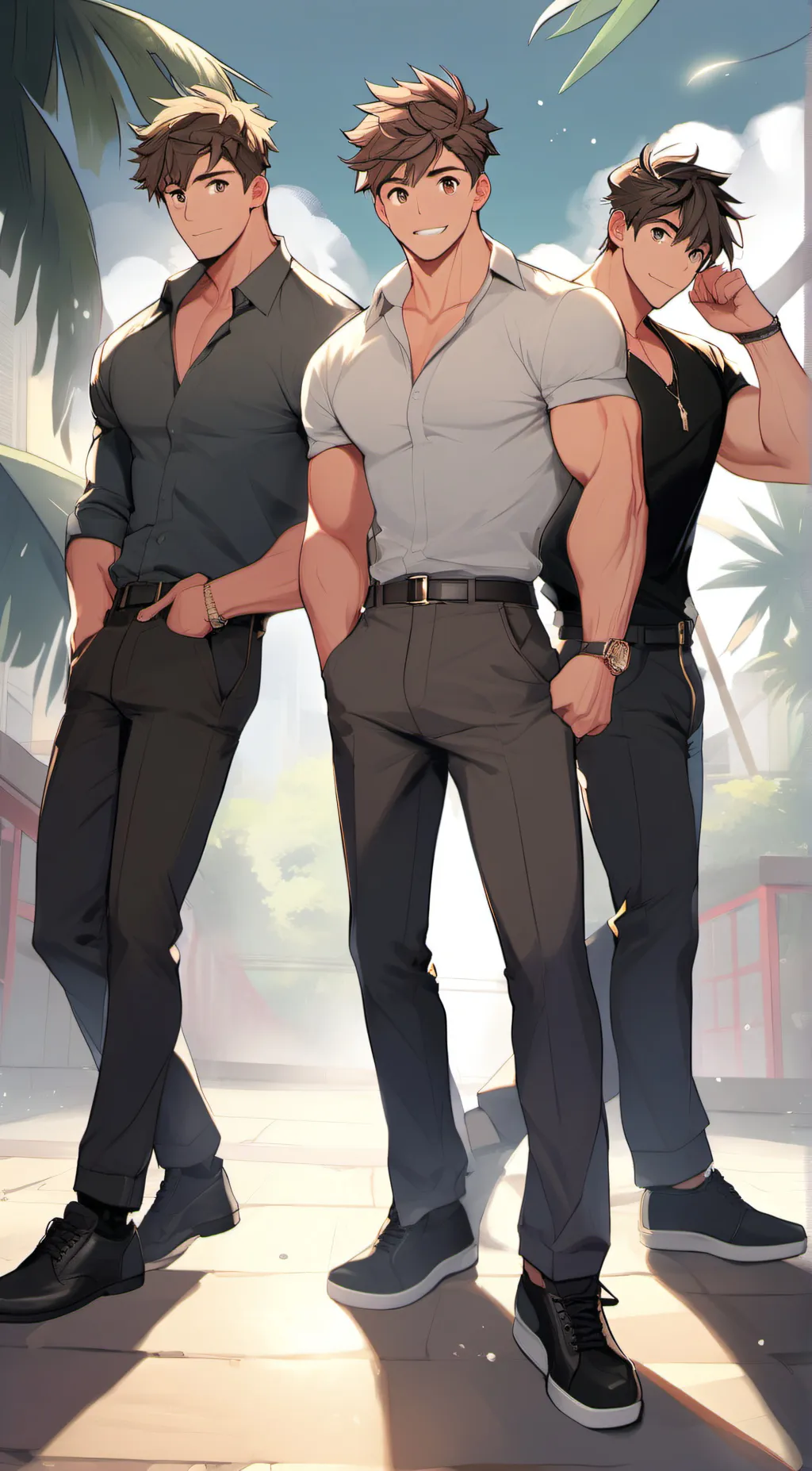 ai character: Laim,Drake,Ash background