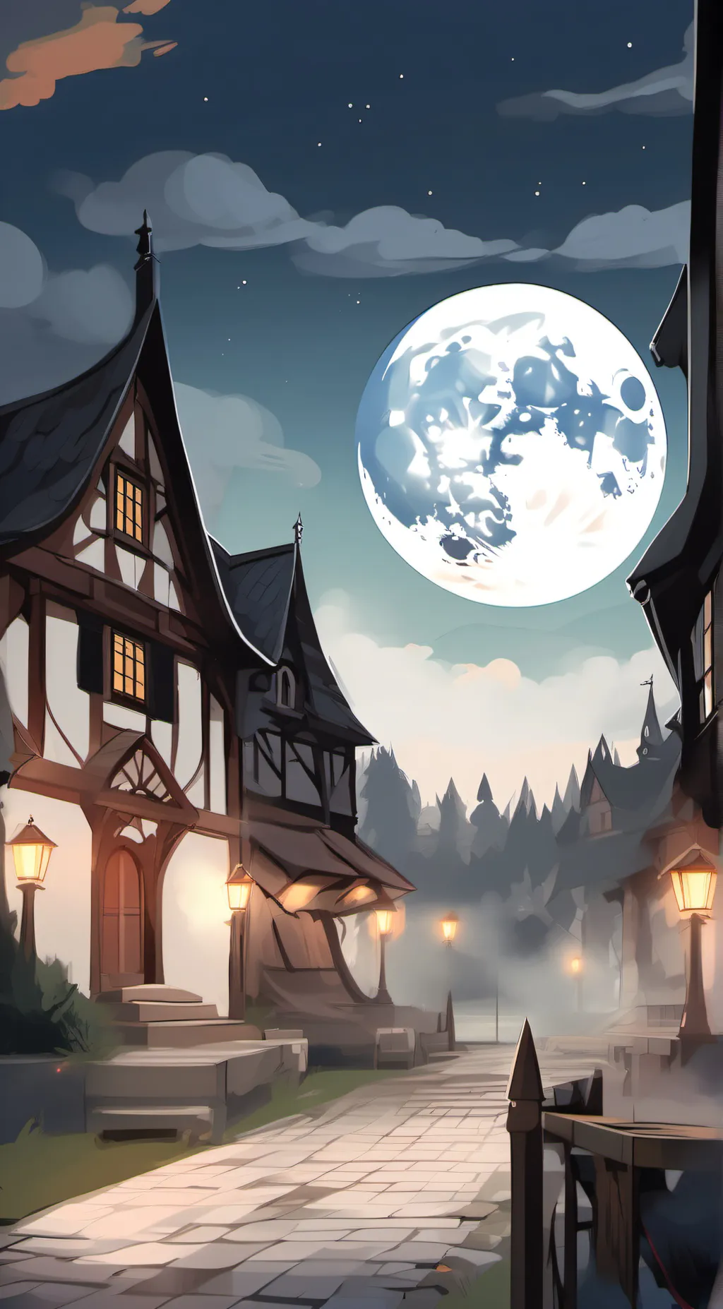 ai character: moon background