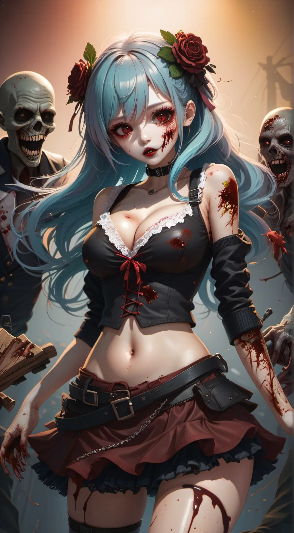 ai character: zombie girl background