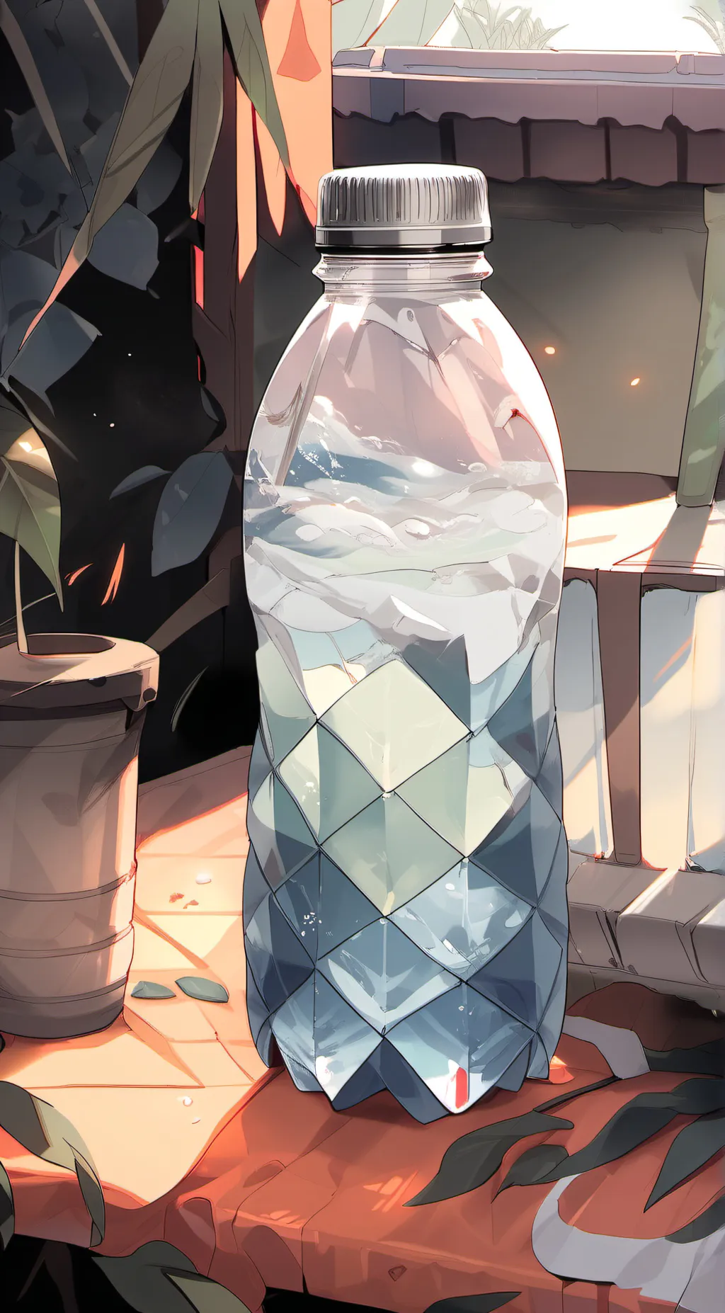 ai character: Water Bottle background