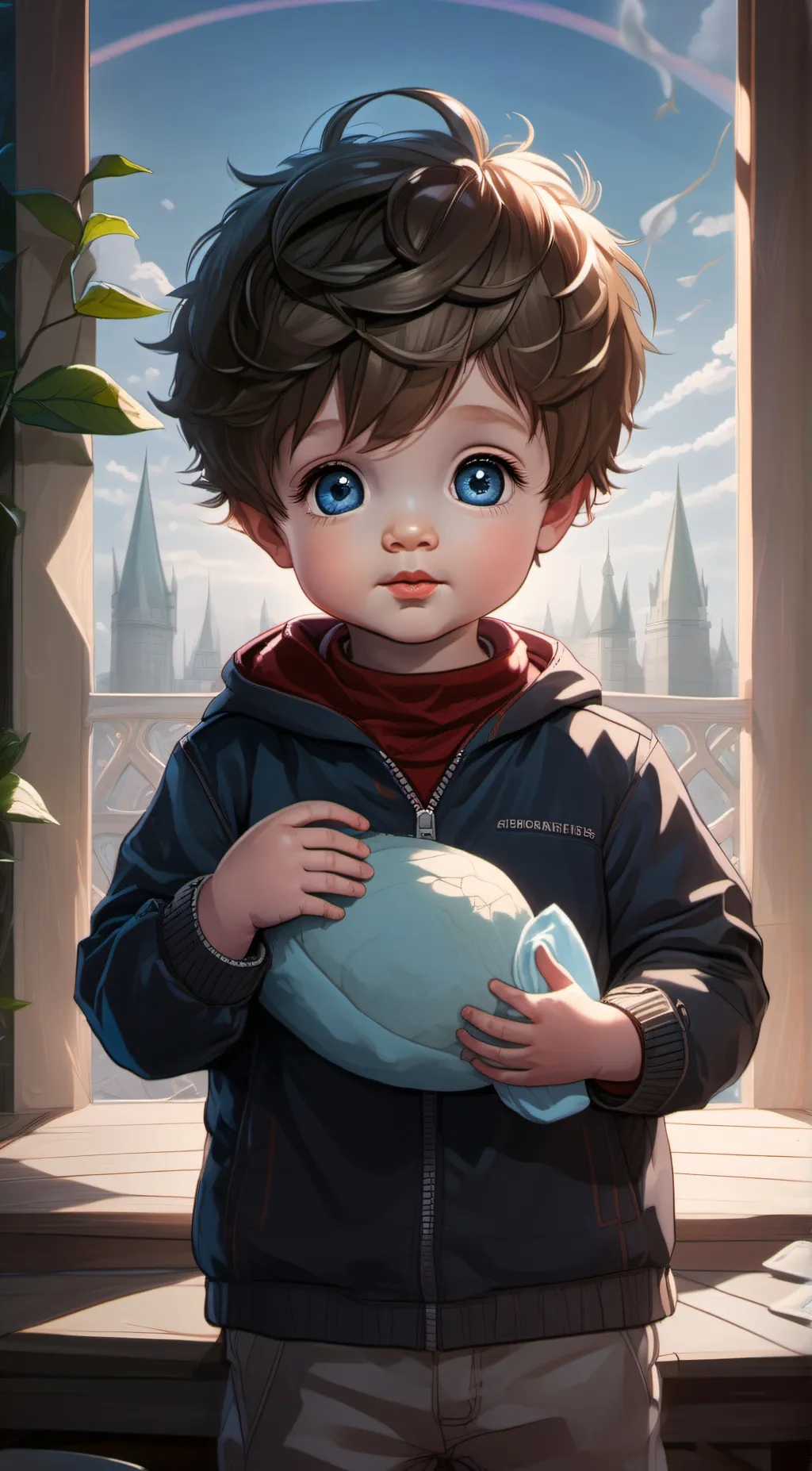 ai character: baby gregory.      background
