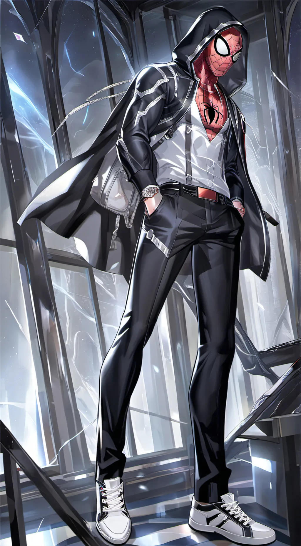 ai character: Night Spider-Man background