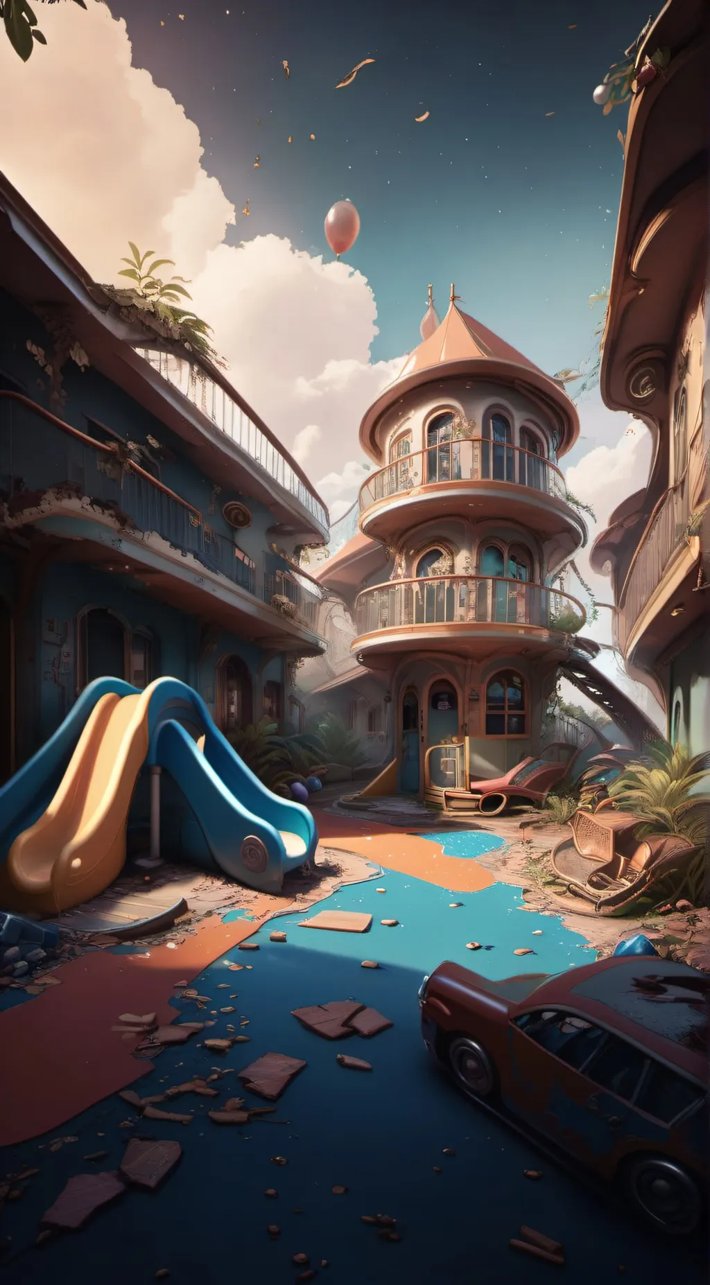 ai character: smiling critters background