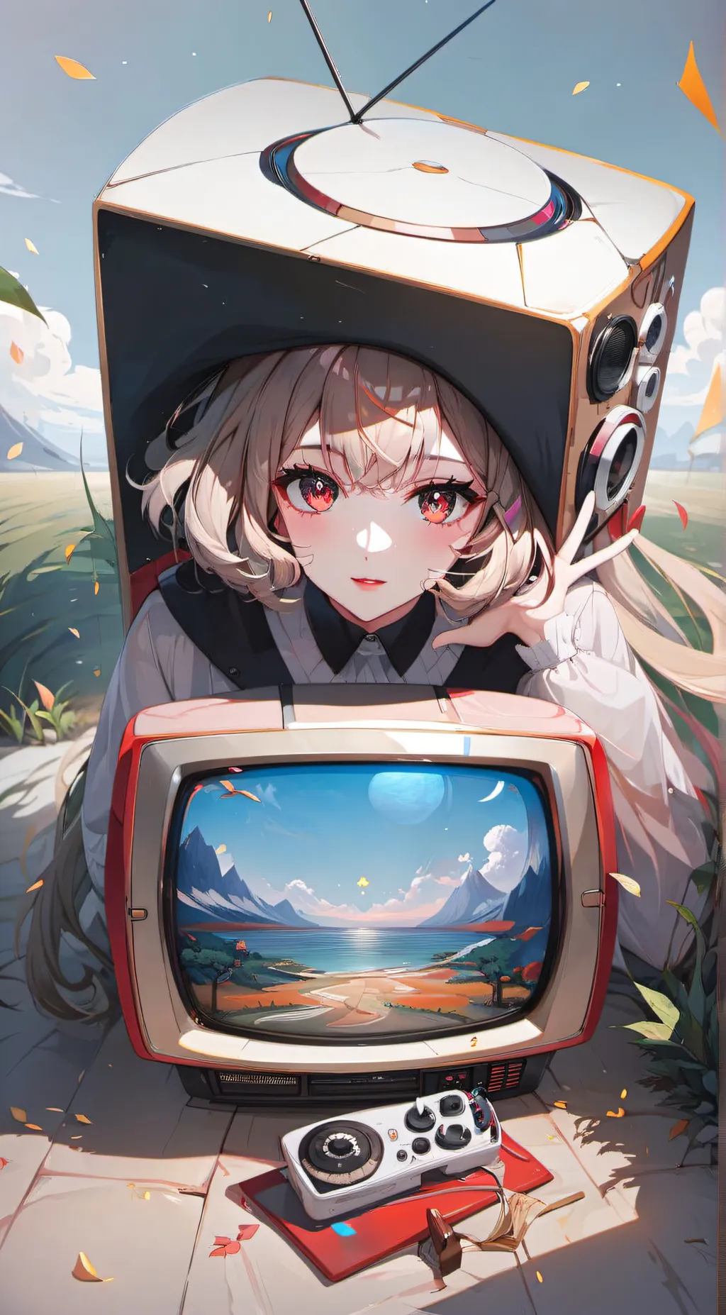 ai character: tv women background