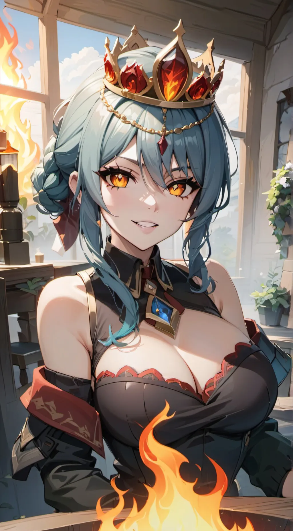 ai character: ♥️Fire Girl🔥 background