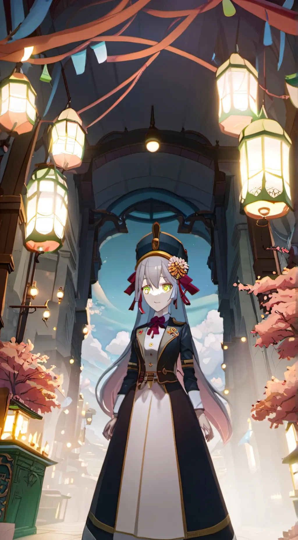 ai character: Flame background