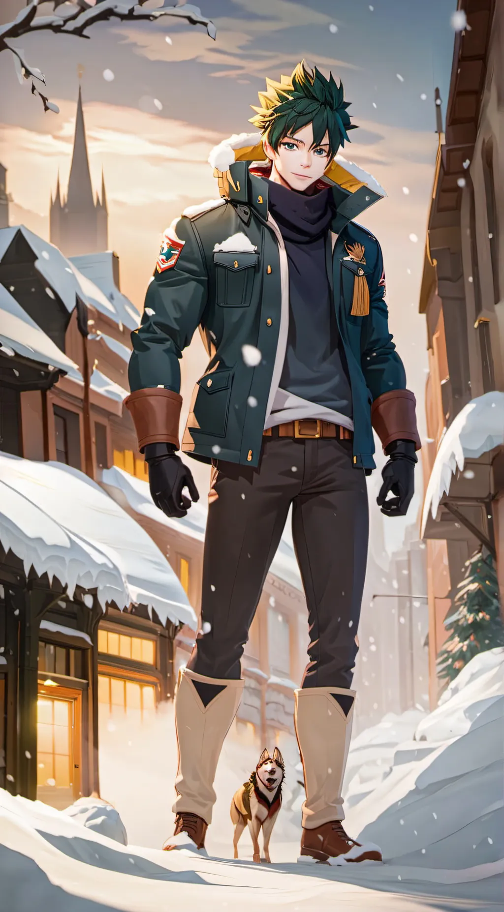 ai character: Class 1-A in snow background