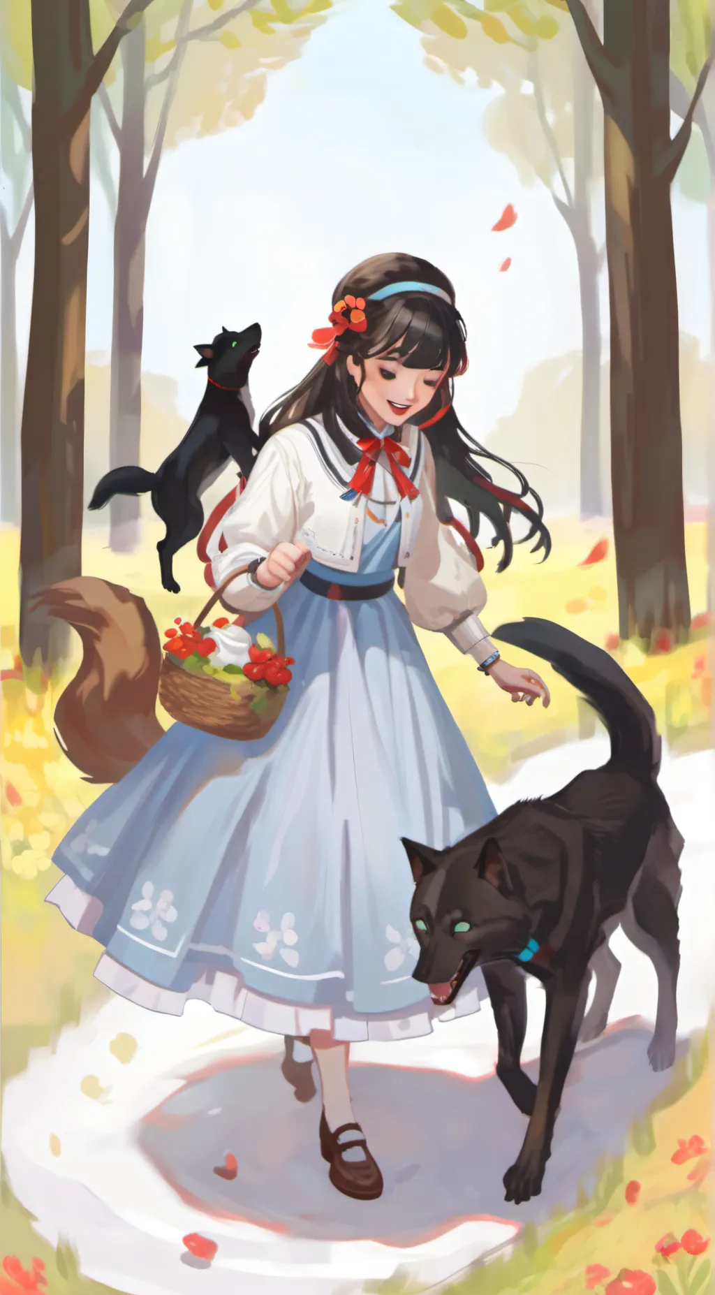 ai character: medow background