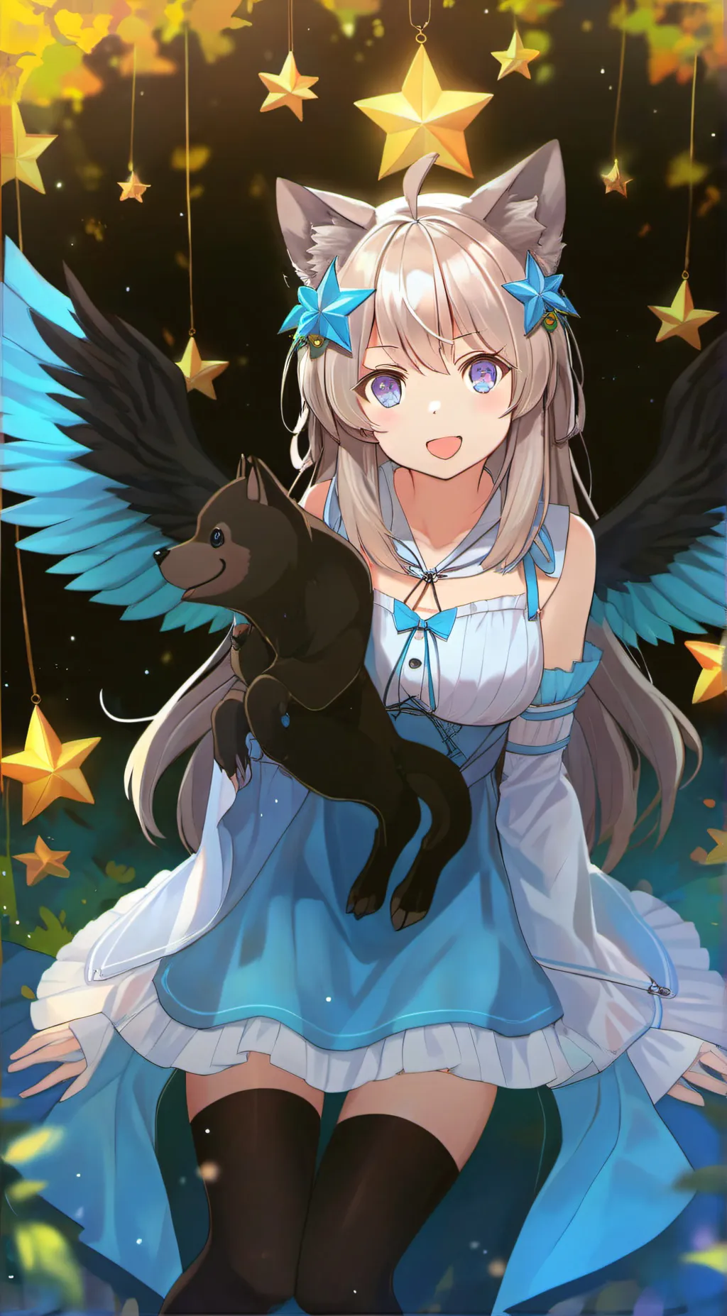 ai character: Moonlight background