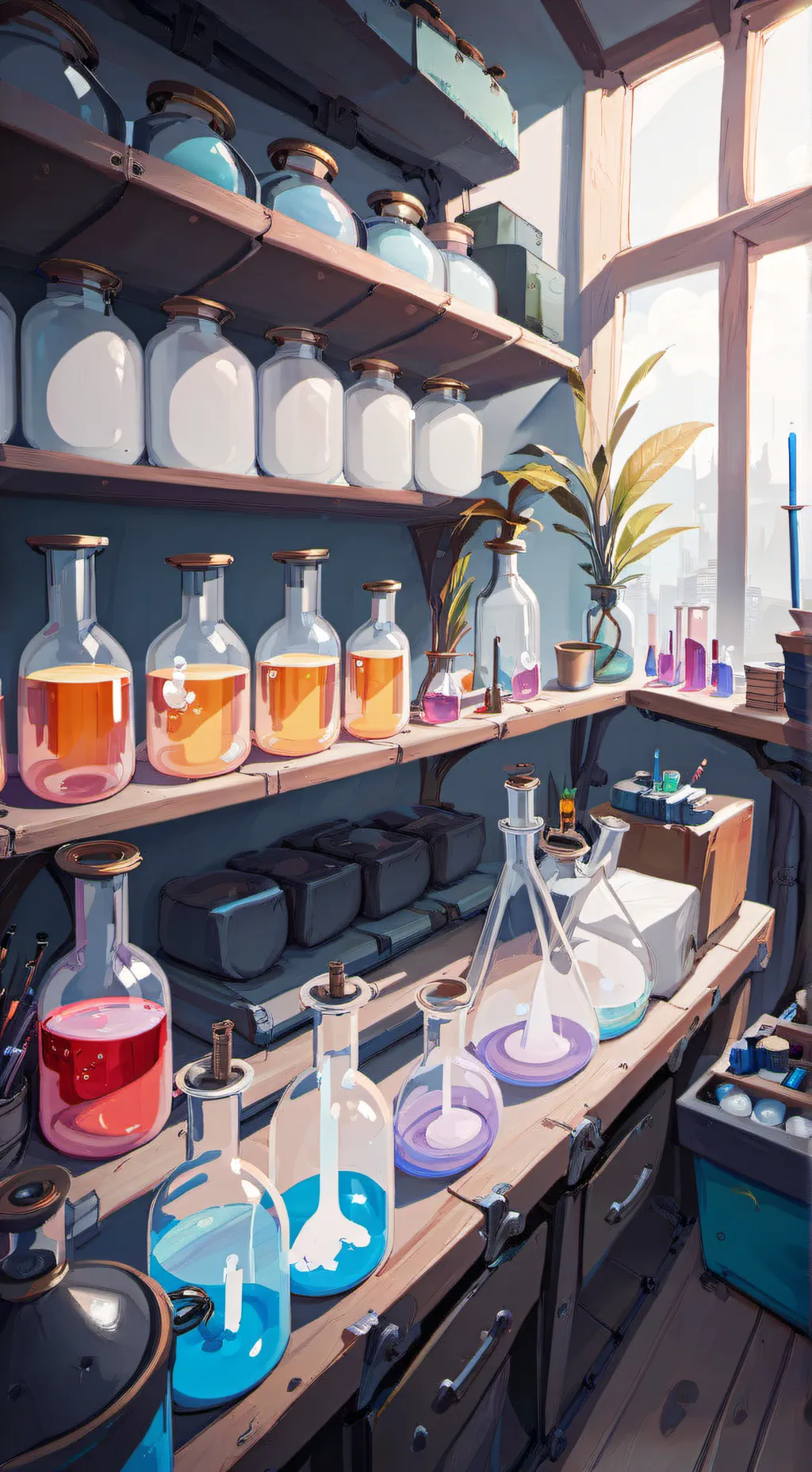 ai character: Hazbin x Lab background