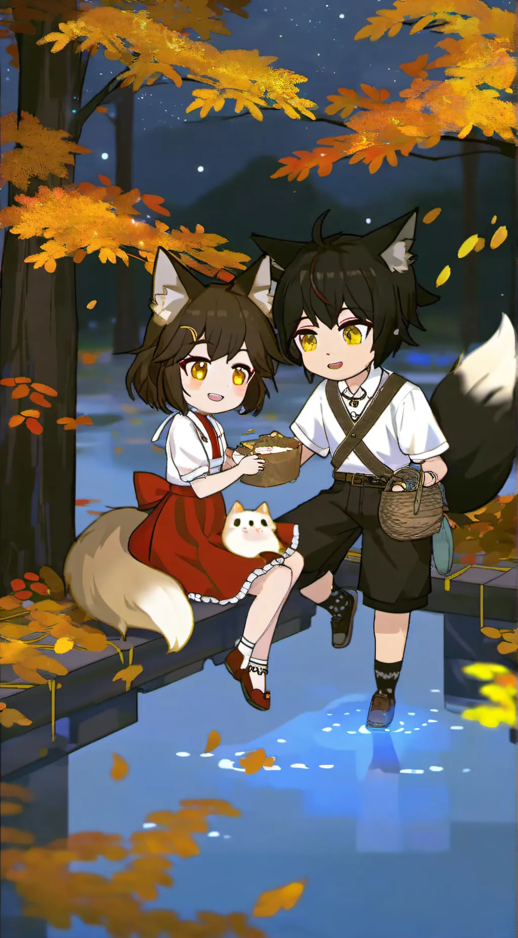 ai character: foxr + Katrina  background