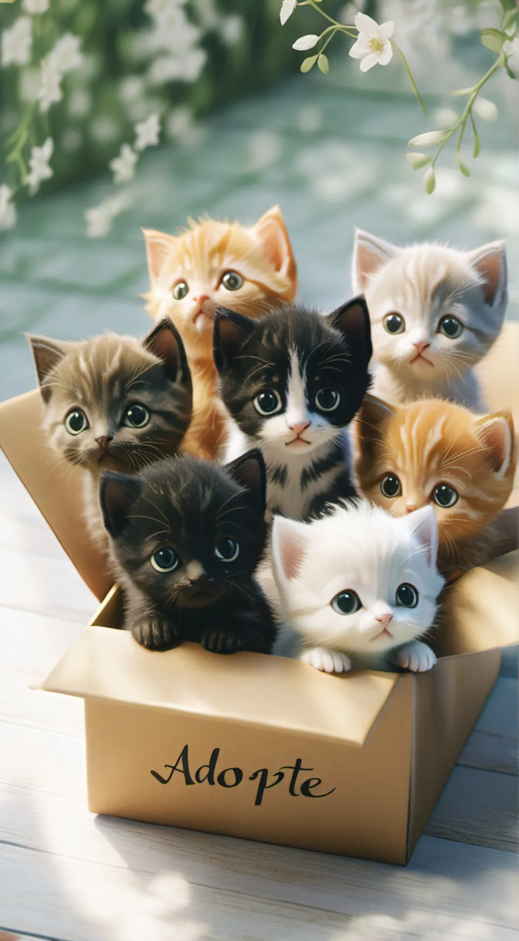 ai character: box of kittens🥺 background