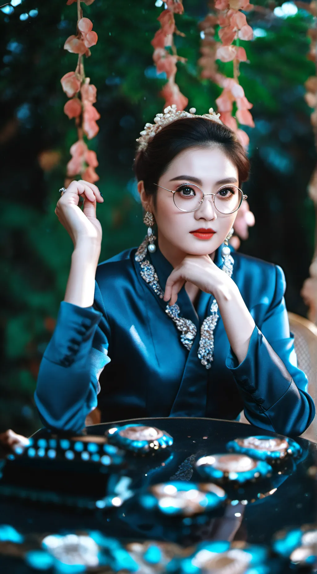 ai character: rose background