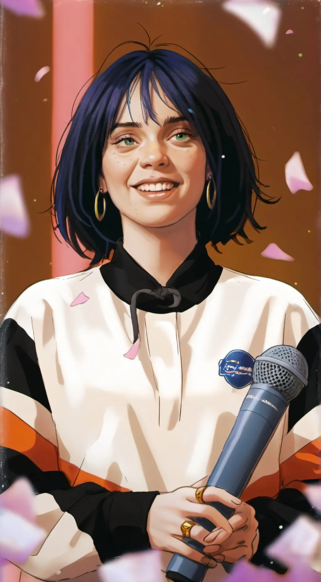 ai character: Billie eillish  background