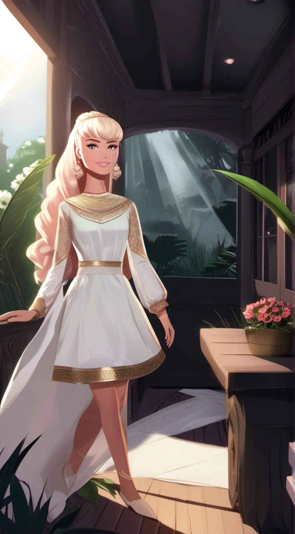 ai character: Barbie background