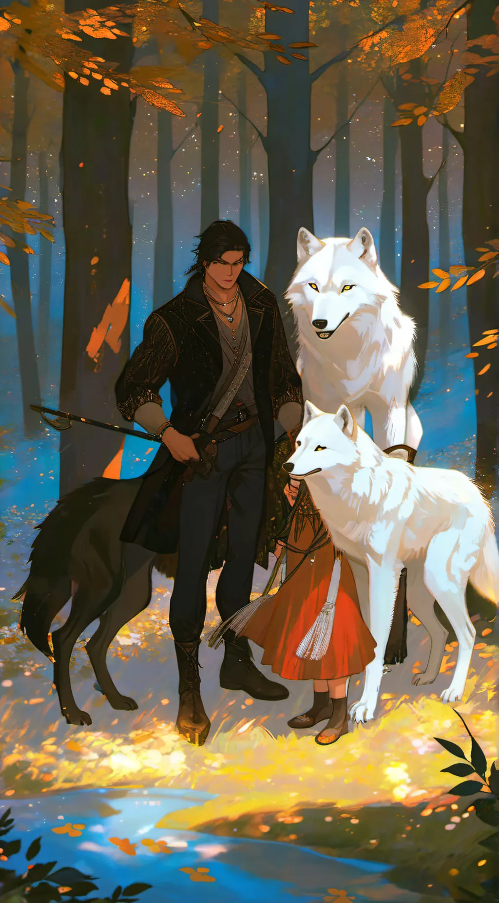 ai character: Okami and Ookami background