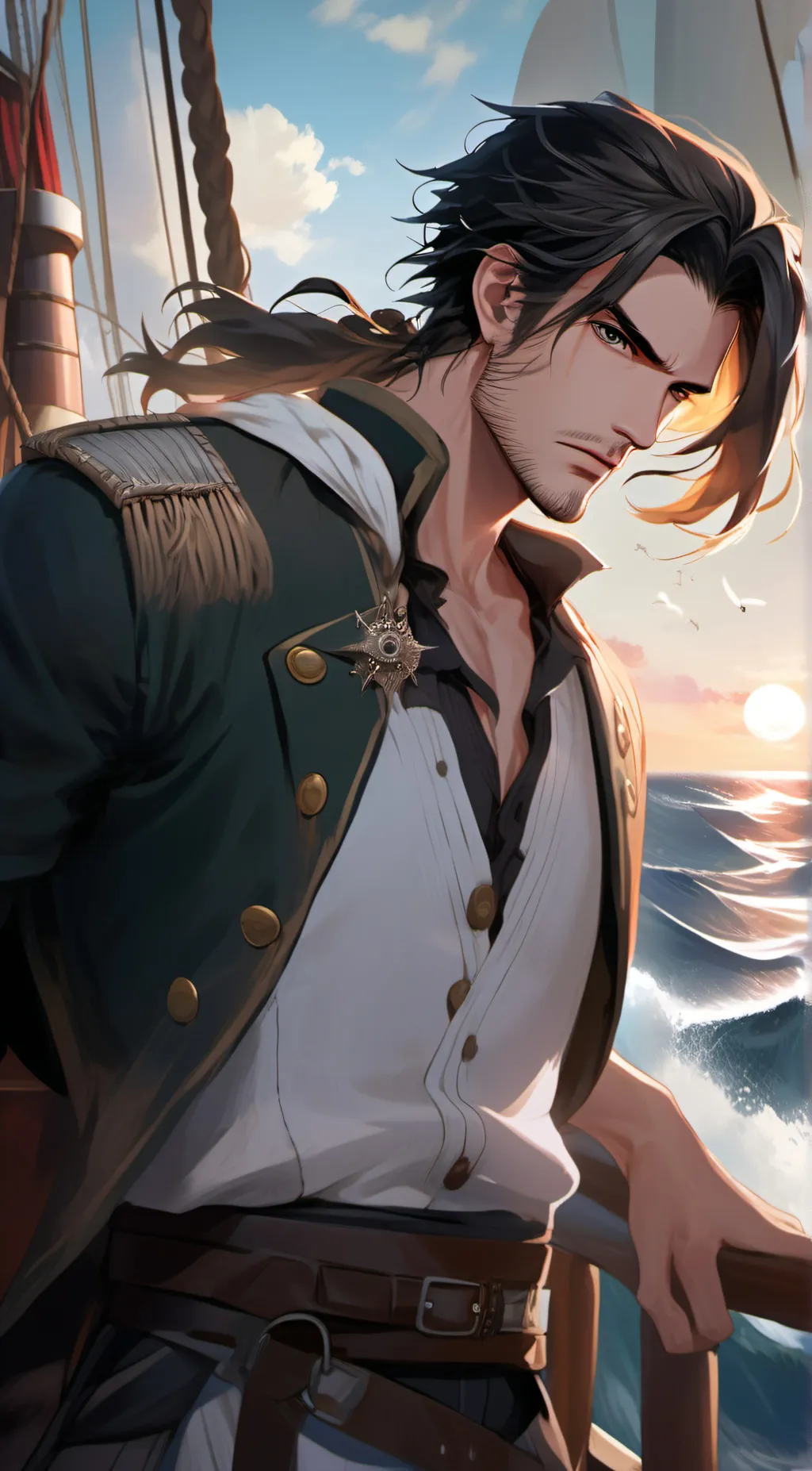 ai character: The black ghost  background