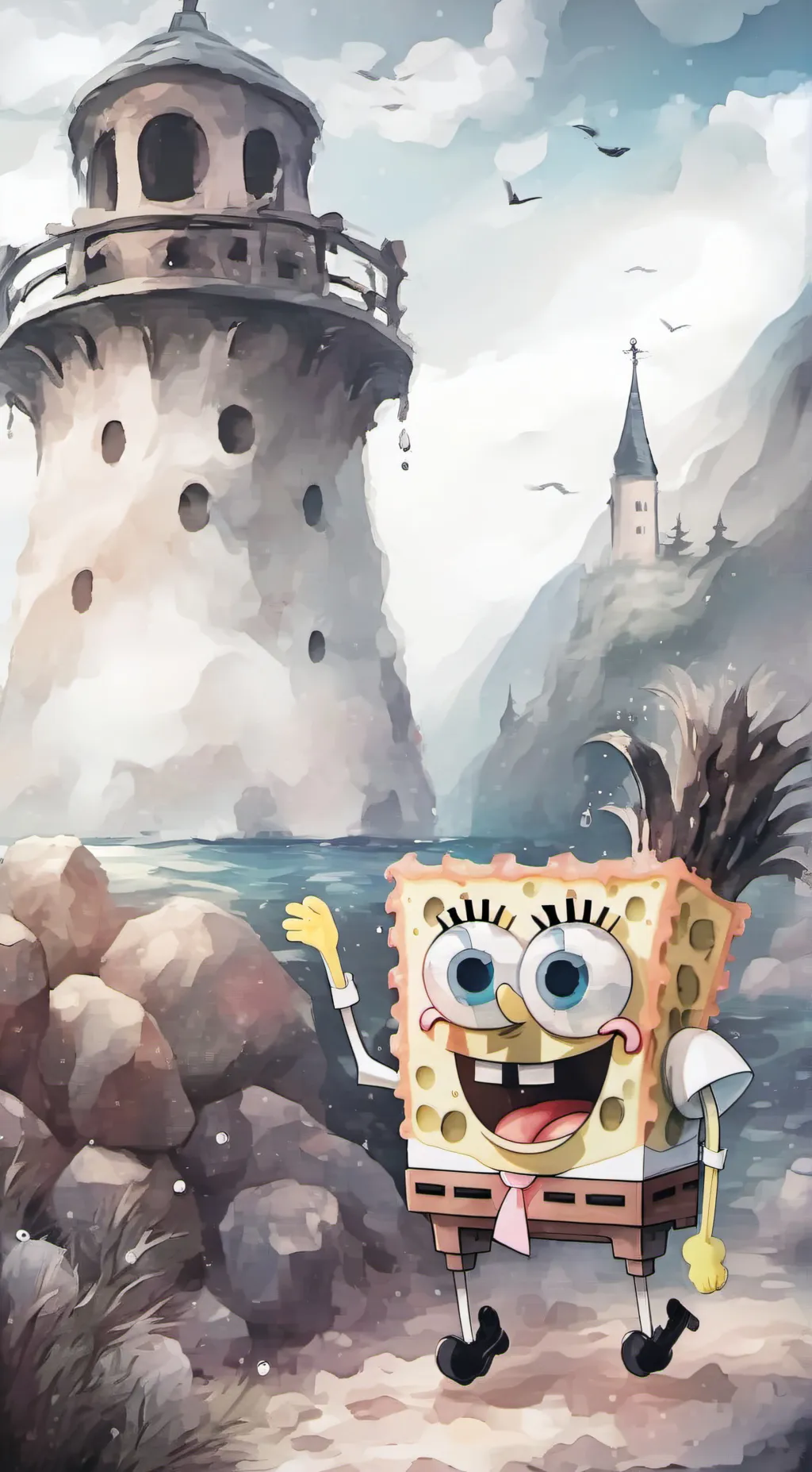 ai character: spounge bob background