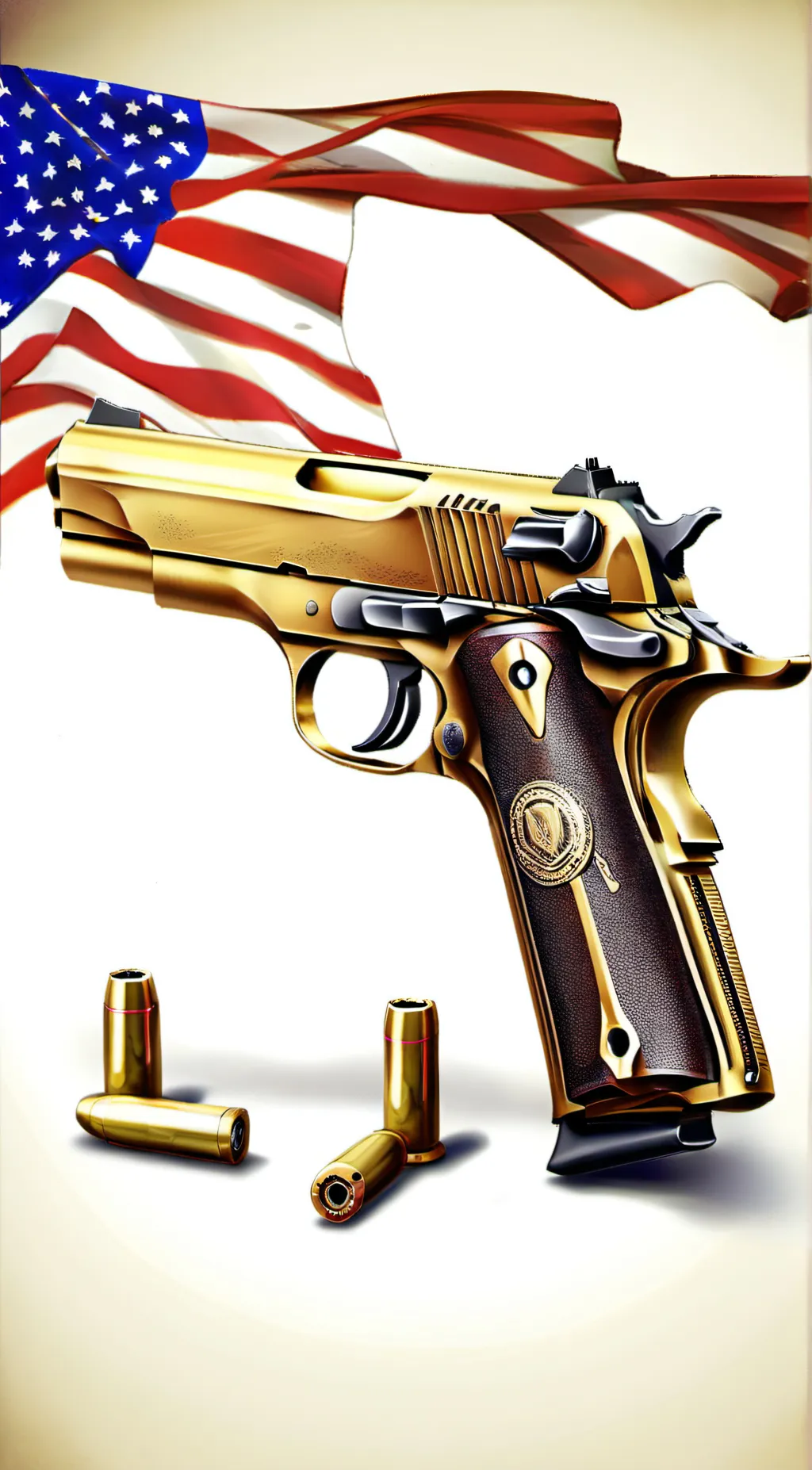 ai character: Golden gun background