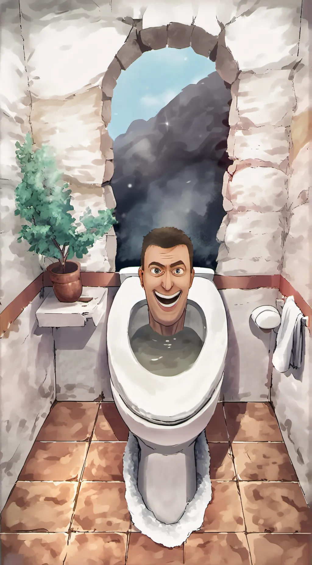 ai character: Skibido toilet background
