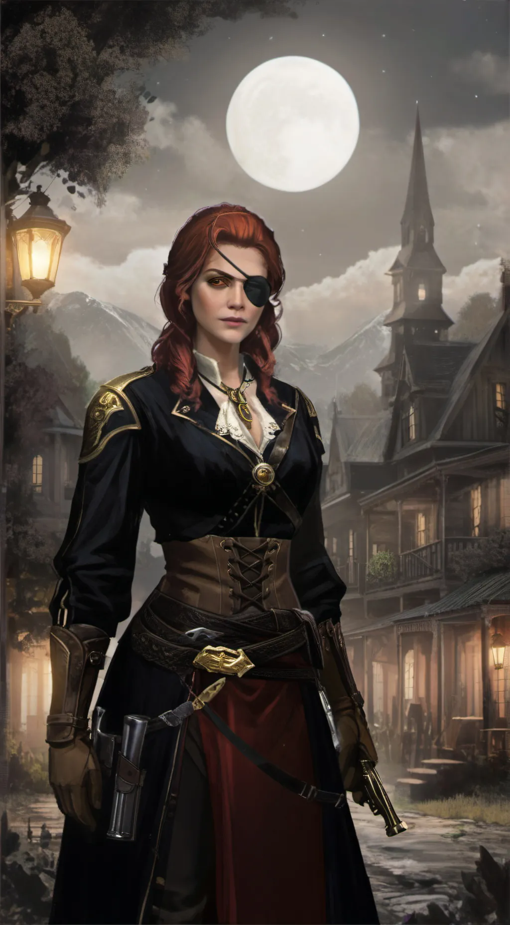 ai character: Crimson Noir background